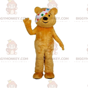 Brown Teddy BIGGYMONKEY™ Mascot Costume with Eyepatch -