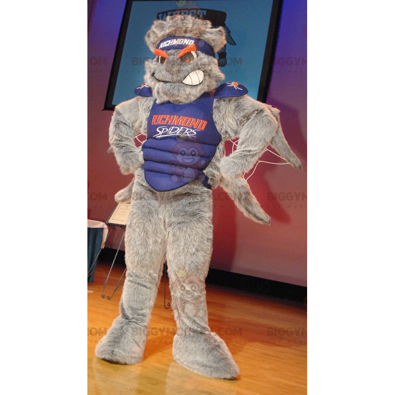 Costume de mascotte BIGGYMONKEY™ d'araignée d'insecte gris à Costume de mascotte BIGGYMONKEY™ d'araignée d'insecte gris à