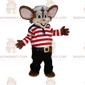 Costume de mascotte BIGGYMONKEY™ de souris marron en tenue de