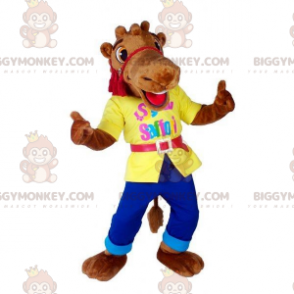 Στολή μασκότ καμήλας BIGGYMONKEY™ Dromedary Camel με πολύχρωμη στολή - Εκτρεφόμενα ζώα - BIGGYMONKEY_07744 - BiggyMonkey.com