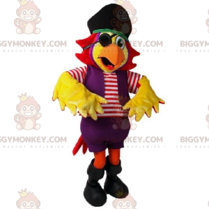 BIGGYMONKEY™ Mascot Costume Yellow Parrot In Pirate Outfit -