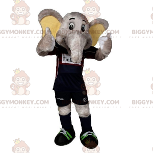 BIGGYMONKEY™ maskotkostume Grå elefant i sportstøj -