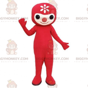 BIGGYMONKEY™ Μασκότ Κοστούμι Κόκκινο Άνδρα με λουλούδι στο