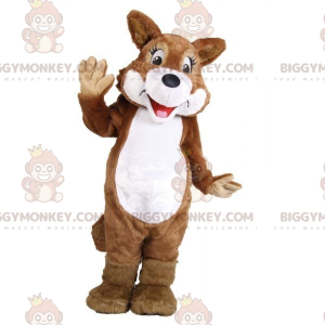 Στολή μασκότ BIGGYMONKEY™ Dog Dog Fox Brown and White Wolf -