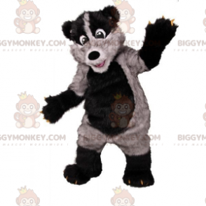 Behåret grå og sort polecat BIGGYMONKEY™ maskotkostume -
