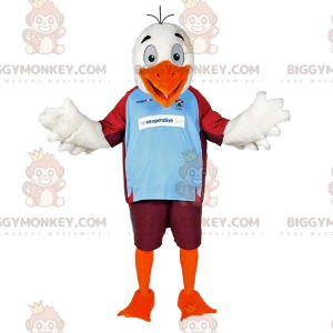 BIGGYMONKEY™ Weiß-Orangen-Möwe-Vogel-Maskottchen-Kostüm in