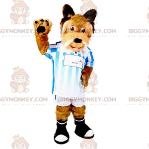 Sporty Furry Brown and White Dog BIGGYMONKEY™ Mascot Costume -