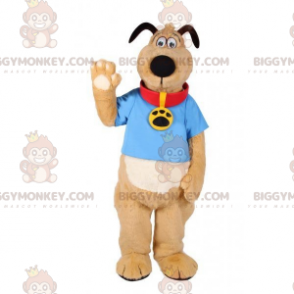 Kostým hnědobílého psa BIGGYMONKEY™ maskota s límečkem - Maskoti psů - BIGGYMONKEY_07777 - BiggyMonkey.com
