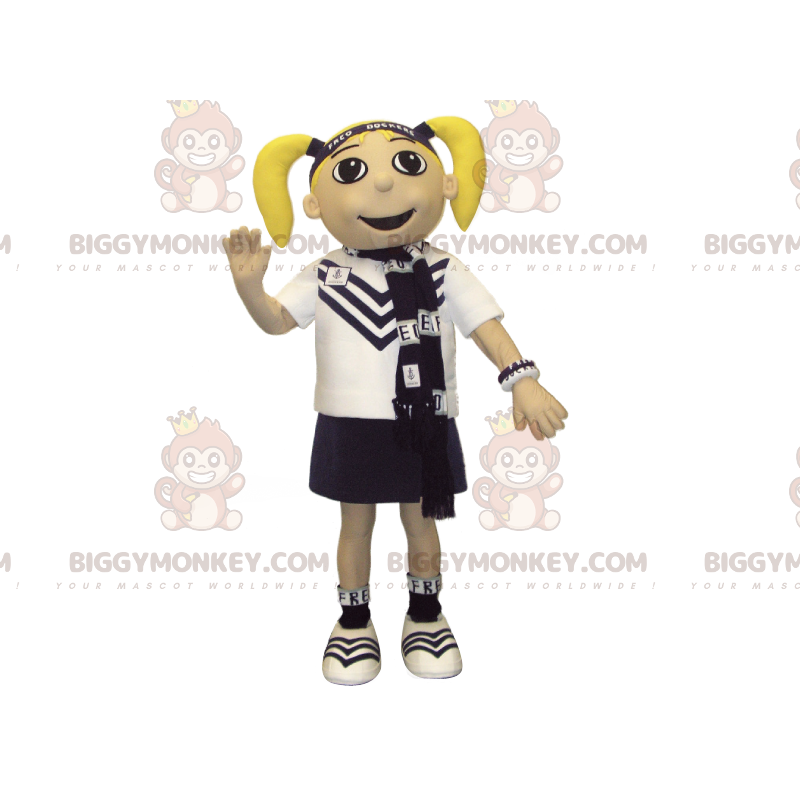 BIGGYMONKEY™ Blonde Girl In School univormu maskottiasu - BIGGYMONKEY™ Blonde Girl In School univormu maskottiasu -