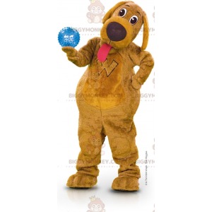 Kostým maskota BIGGYMONKEY™ hnědého psa s vyplazeným jazykem –