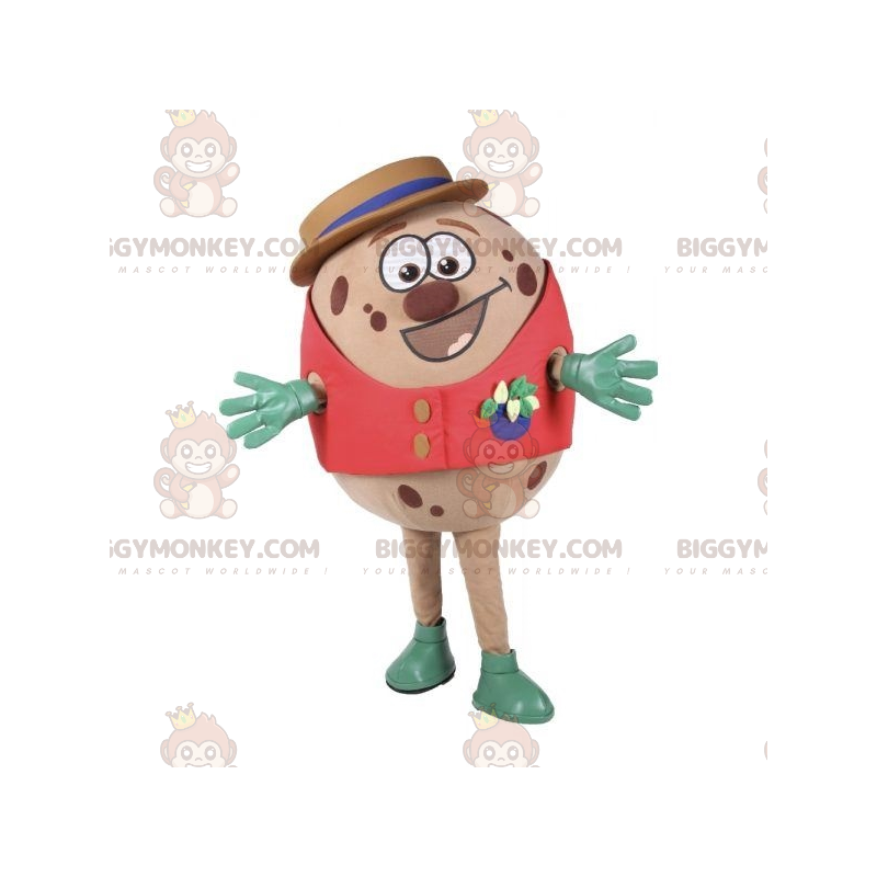 Costume da mascotte rotondo di BIGGYMONKEY™ con un cappello e Costume da mascotte rotondo di BIGGYMONKEY™ con un cappello e