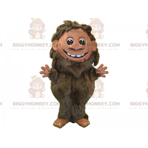 Brown Hairy Man BIGGYMONKEY™ Mascot Costume. Prehistoric Man