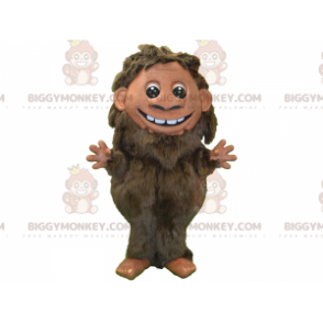 Brown Hairy Man BIGGYMONKEY™ Mascot Costume. Prehistoric Man