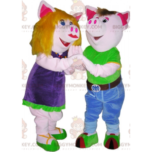 2 świnki maskotka BIGGYMONKEY™, chłopiec i dziewczynka. para