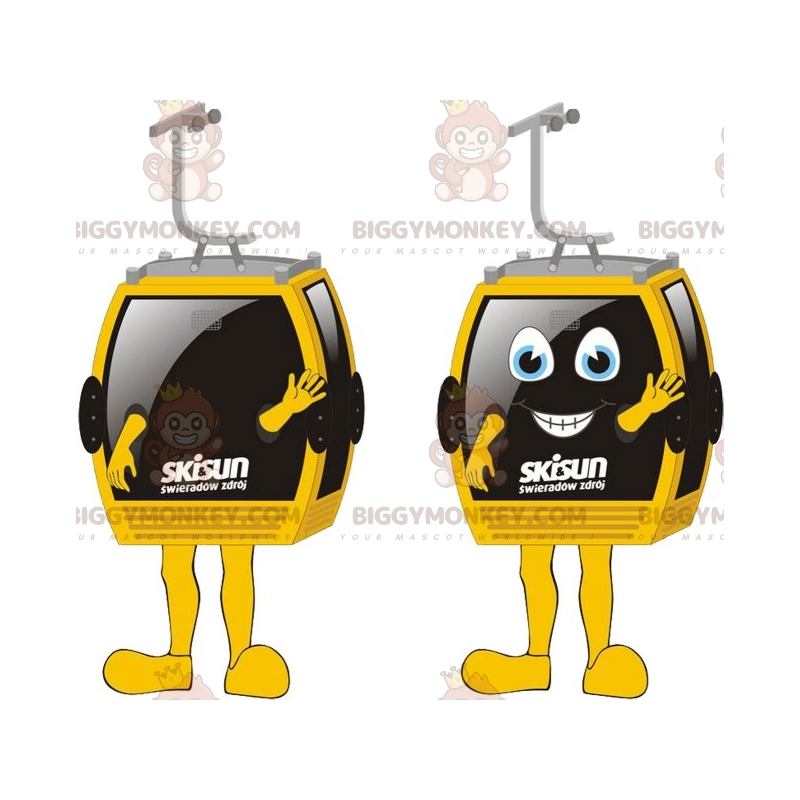 Costume de mascotte BIGGYMONKEY™ de téléphérique. Costume de Costume de mascotte BIGGYMONKEY™ de téléphérique. Costume de
