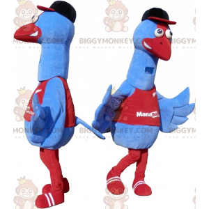 2 BIGGYMONKEY™s blå fågelmaskot. 2 strutsdräkter - BiggyMonkey