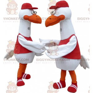 BIGGYMONKEY™s gigantiske hvite fuglemåkemaskot