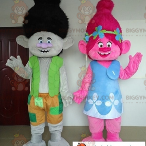 BIGGYMONKEY™s mascot of Poppy and Branch 2 cartoon trolls -