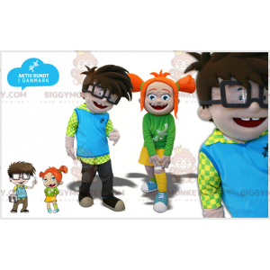 BIGGYMONKEY™s mascot a boy and a girl. 2 children 2