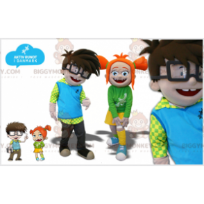 BIGGYMONKEY™s maskot en gutt og en jente. 2 barn 2 skoleelever - Gutter og jenter maskoter - BIGGYMONKEY_07825 - BiggyMonkey.com