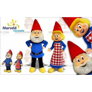 BIGGYMONKEY™ maskot av två trädgårdstomtar älvor - Djurmaskot saknas - BIGGYMONKEY_07826 - BiggyMonkey.com