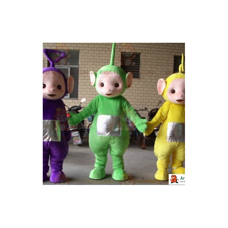 BIGGYMONKEY™s Teletubbies mascot green yellow and purple. 3