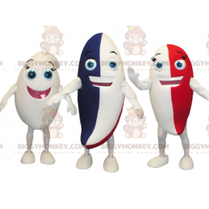 3 BIGGYMONKEY™s colorful toothpaste character mascots -