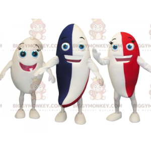 3 BIGGYMONKEY™s colorful toothpaste character mascots –