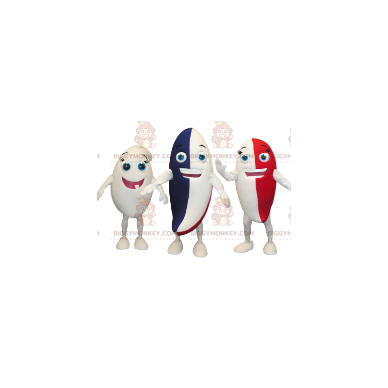 3 värikästä BIGGYMONKEY™-hammastahnahahmon maskottia - 3 värikästä BIGGYMONKEY™-hammastahnahahmon maskottia -