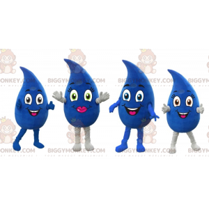 4 BIGGYMONKEY™ maskotti jättimäisiä sinisiä vesipisaroita, 2