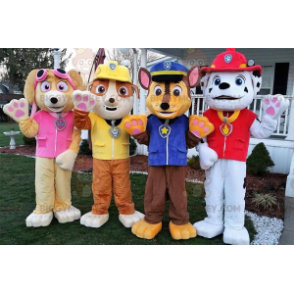 4 BIGGYMONKEY™s mascot dogs a fireman a policeman a worker… - Dog mascots - BIGGYMONKEY_07839 - BiggyMonkey.com