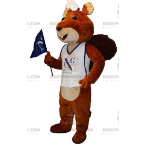 Brown and Beige Beaver BIGGYMONKEY™ Mascot Costume with