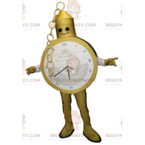 Golden pocket watch BIGGYMONKEY™ mascot costume. watch suit -