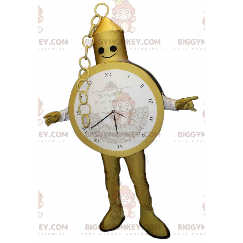 Golden pocket watch BIGGYMONKEY™ mascot costume. watch suit – Golden pocket watch BIGGYMONKEY™ mascot costume. watch suit –