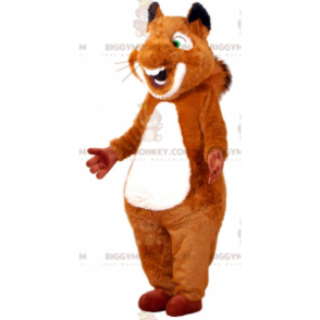 BIGGYMONKEY™ Mascot Costume Brown and White Squirrel with Green