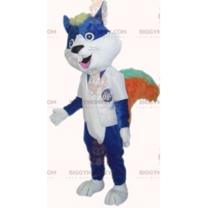 Big Teeth Blue Rodent Cat BIGGYMONKEY™ Mascot Costume -