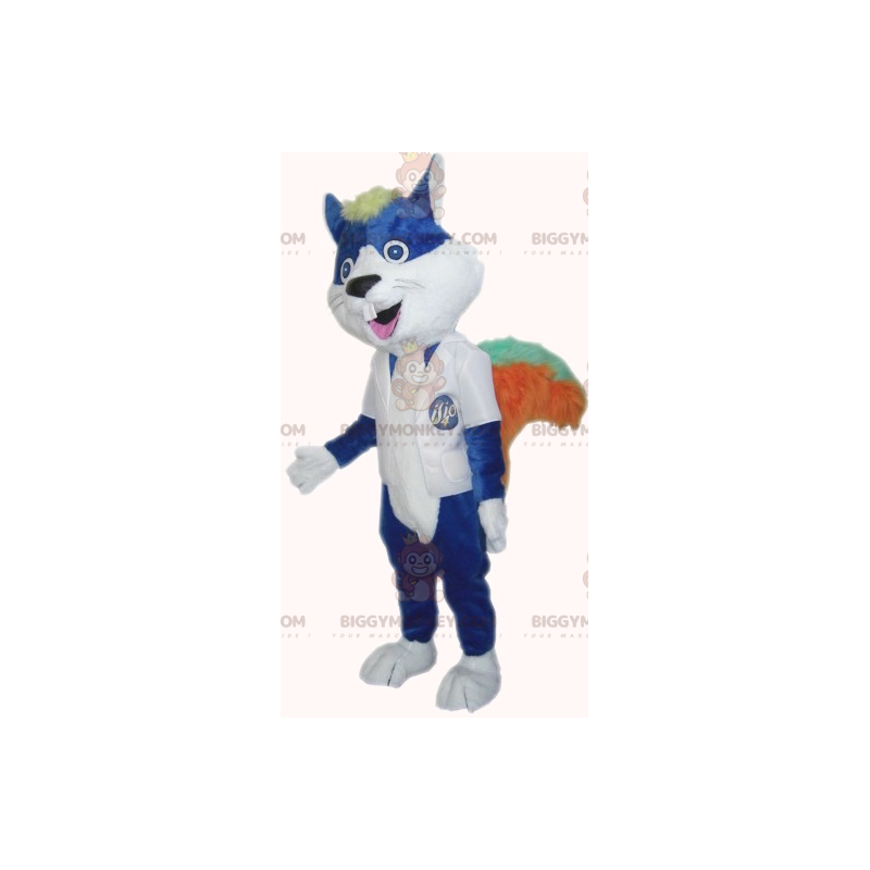 Big Teeth Blue Nagetier Katze BIGGYMONKEY™ Maskottchen-Kostüm - Big Teeth Blue Nagetier Katze BIGGYMONKEY™ Maskottchen-Kostüm -