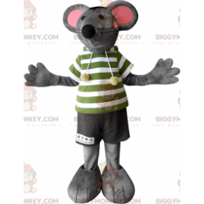 BIGGYMONKEY™ Maskottchenkostüm Graue und rosa Maus mit großen Ohren - Maus Maskottchen - BIGGYMONKEY_07852 - BiggyMonkey.com