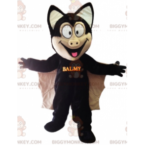 BIGGYMONKEY™ maskottiasu, musta ja ruskea lepakko isoilla siiveillä - Lintu maskotti - BIGGYMONKEY_07855 - BiggyMonkey.com