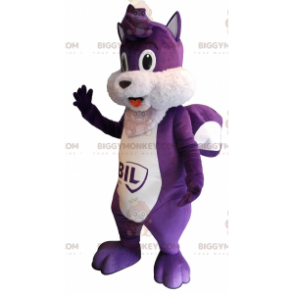 Sødt og buttet lilla og hvidt egern BIGGYMONKEY™ maskotkostume - Ekornmasker - BIGGYMONKEY_07857 - BiggyMonkey.com