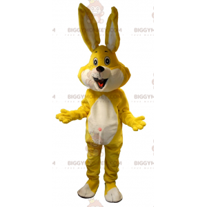 Disfraz de mascota de conejo amarillo y blanco BIGGYMONKEY™.