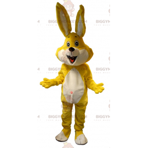 Yellow and White Rabbit BIGGYMONKEY™ Mascot Costume. bunny