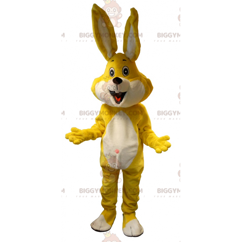 Gul og hvid kanin BIGGYMONKEY™ maskotkostume. kanin kostume - Gul og hvid kanin BIGGYMONKEY™ maskotkostume. kanin kostume -