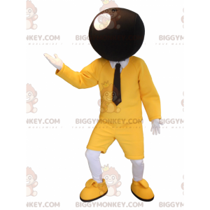 BIGGYMONKEY™ Bic-mascottekostuum. BIGGYMONKEY™ geel en zwart