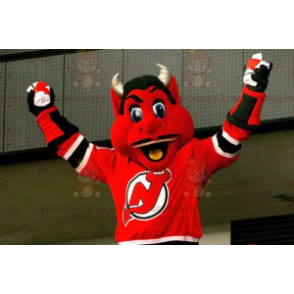 Black and White Red Devil BIGGYMONKEY™ Mascot Costume -