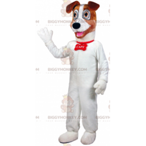 Weißer und brauner Hund BIGGYMONKEY™ Maskottchen-Kostüm.