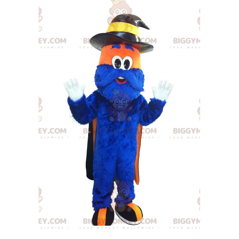 BIGGYMONKEY™ CCR basketball mascot costume. Blue Snowman Wizard