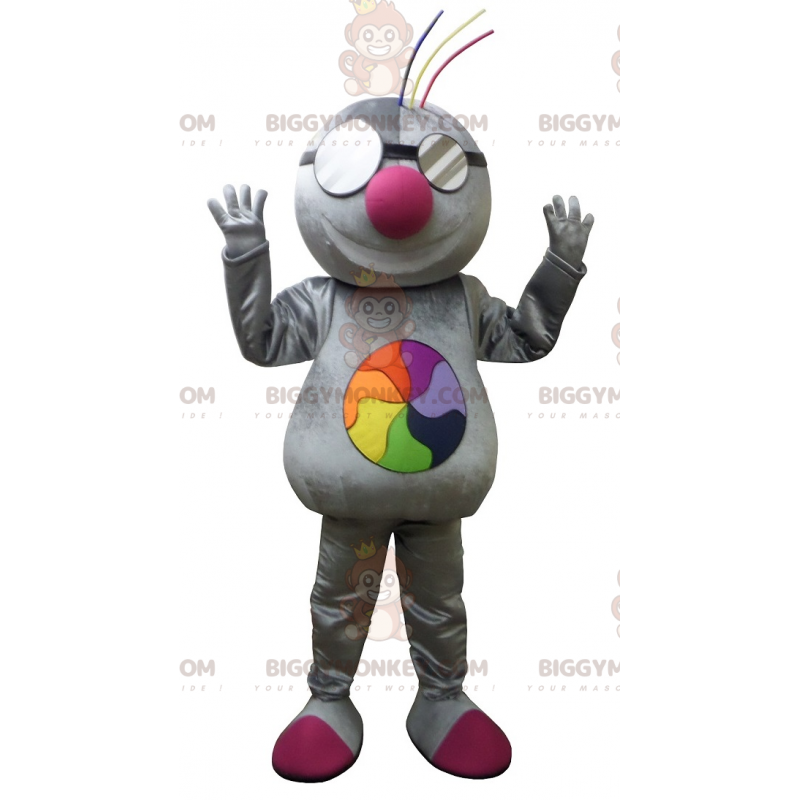 Rainbow Mole Grå Mole Mascot Costume BIGGYMONKEY™ - BiggyMonkey Rainbow Mole Grå Mole Mascot Costume BIGGYMONKEY™ - BiggyMonkey