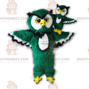 BIGGYMONKEY™ Gelbgrünes Maskottchen-Kostüm. Grün-weißes und