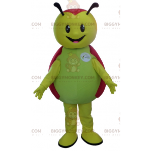 Cute Smiling Green and Red Ladybug BIGGYMONKEY™ Mascot Costume